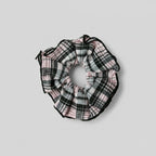 Plaid Ruched Scrunchie With Black Trim