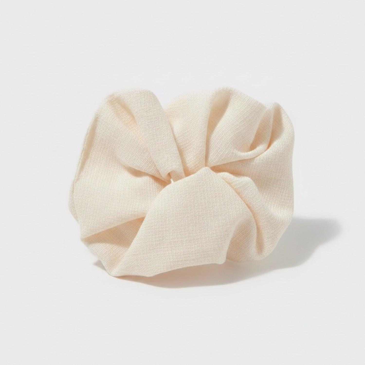 Textured Cream Knit Hair Scrunchie