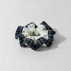 Plaid Floral Scrunchie With Ruffle Design – hair accessories (view 1)