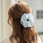 Blue Lace Scrunchie With Heart Details
