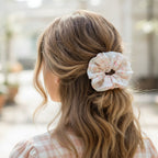 Lace Floral Scrunchie With Ruffle Edge