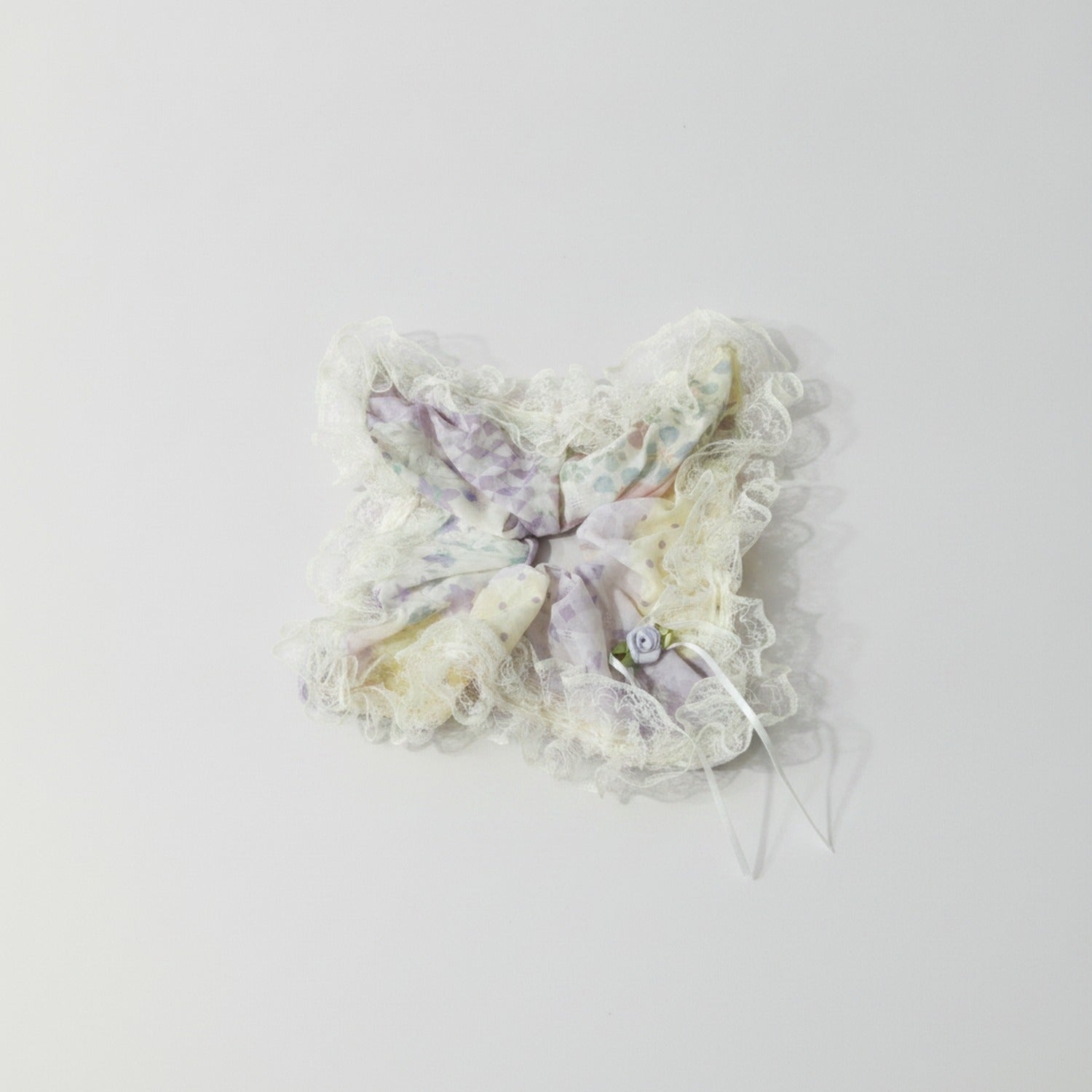 Lace Butterfly Hair Bow Scrunchie Mint Green