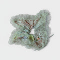 Mint Lace Ruffle Hair Scrunchie With Floral Charm
