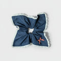 Navy Lace Scalloped Bow Hair Scrunchie