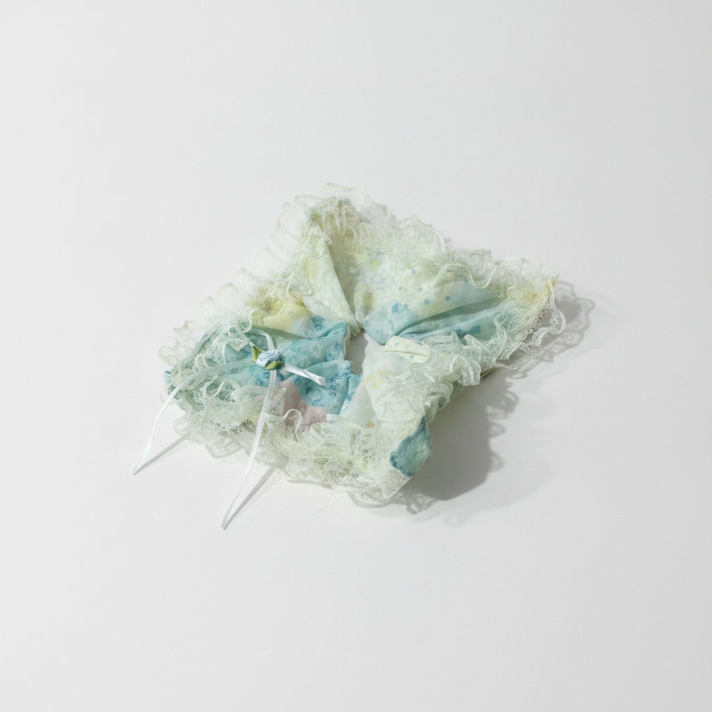 Mint Lace Butterfly Hair Clip Scrunchie – hair accessories (view 1)