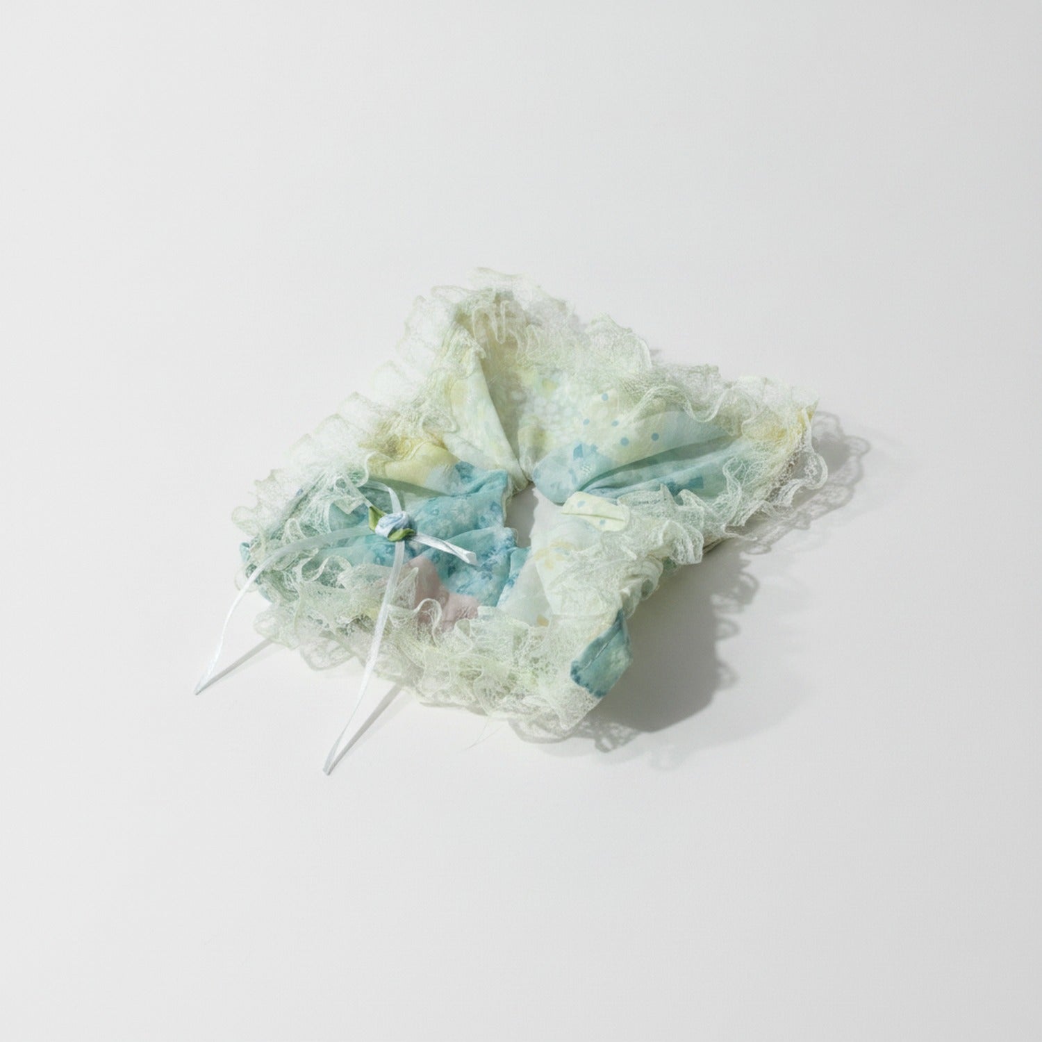 Mint Lace Butterfly Hair Clip Scrunchie