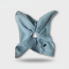 Ribbed Knit Bow Hair Clip Blue