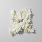 Daisy Lace Ruffle Hair Scrunchie Cream