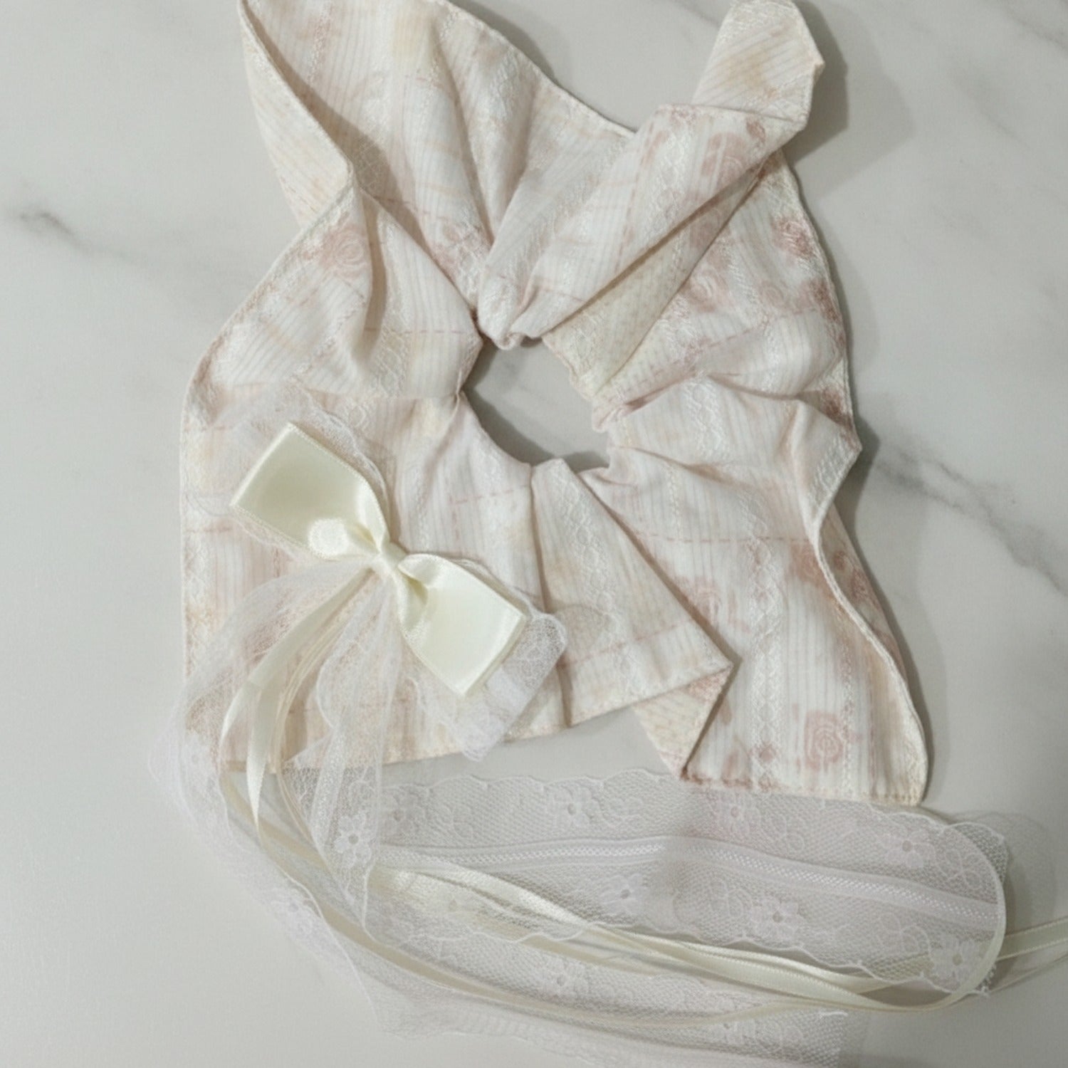 Sage Linen Hair Tie with Bow Detail
