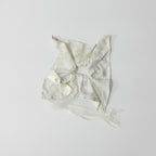 Sage Green Lace Bow Hair Scrunchie – hair accessories (view 1)