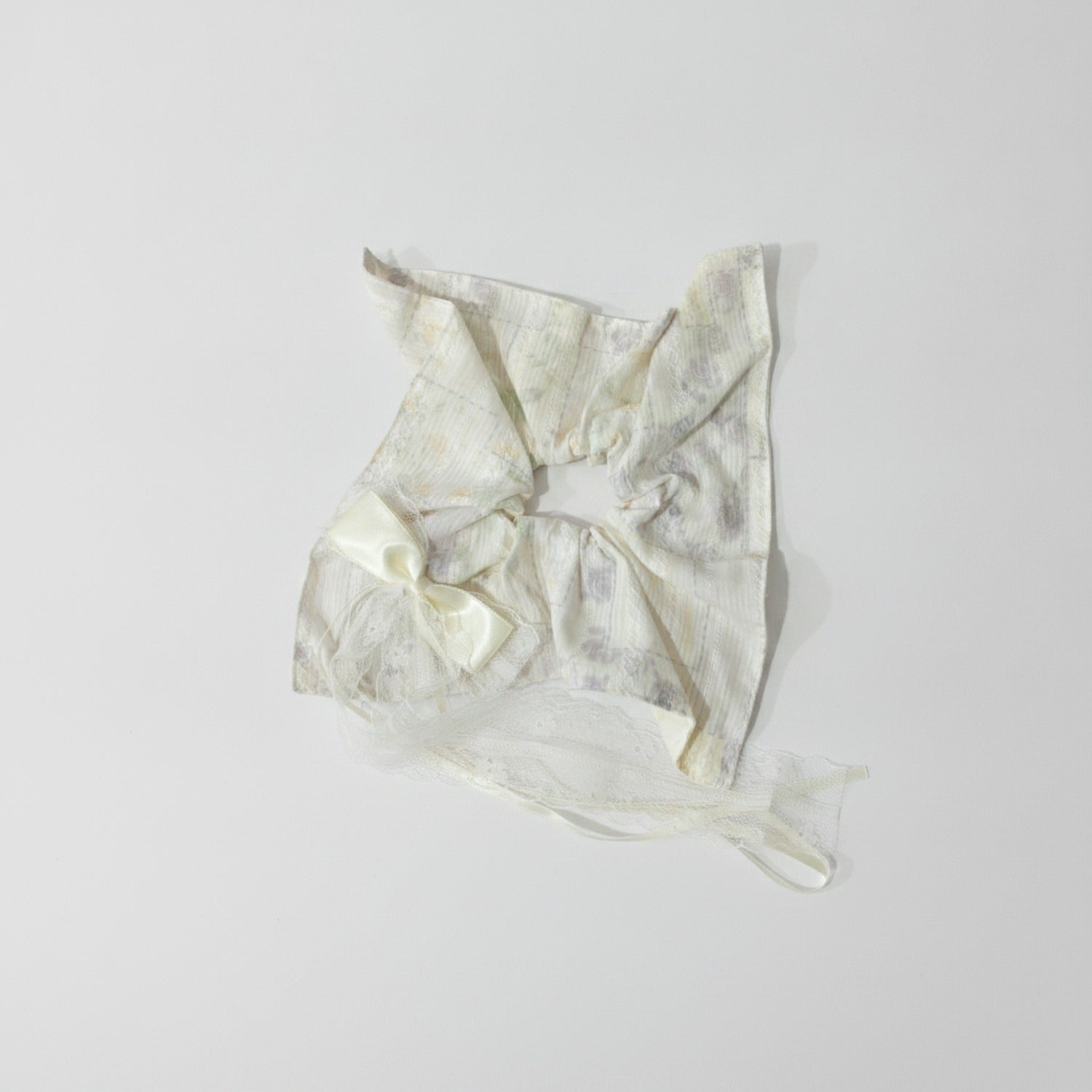 Sage Green Lace Bow Hair Scrunchie