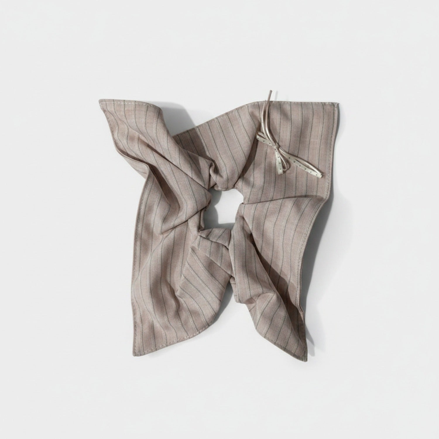 Pinstripe Linen Hair Bow Scrunchie