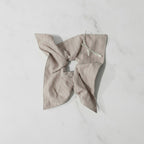 Pinstripe Linen Hair Bow Scrunchie – hair accessories (view 2)