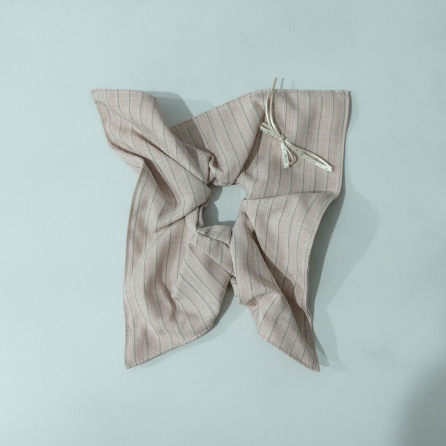 Pinstripe Linen Hair Bow Scrunchie