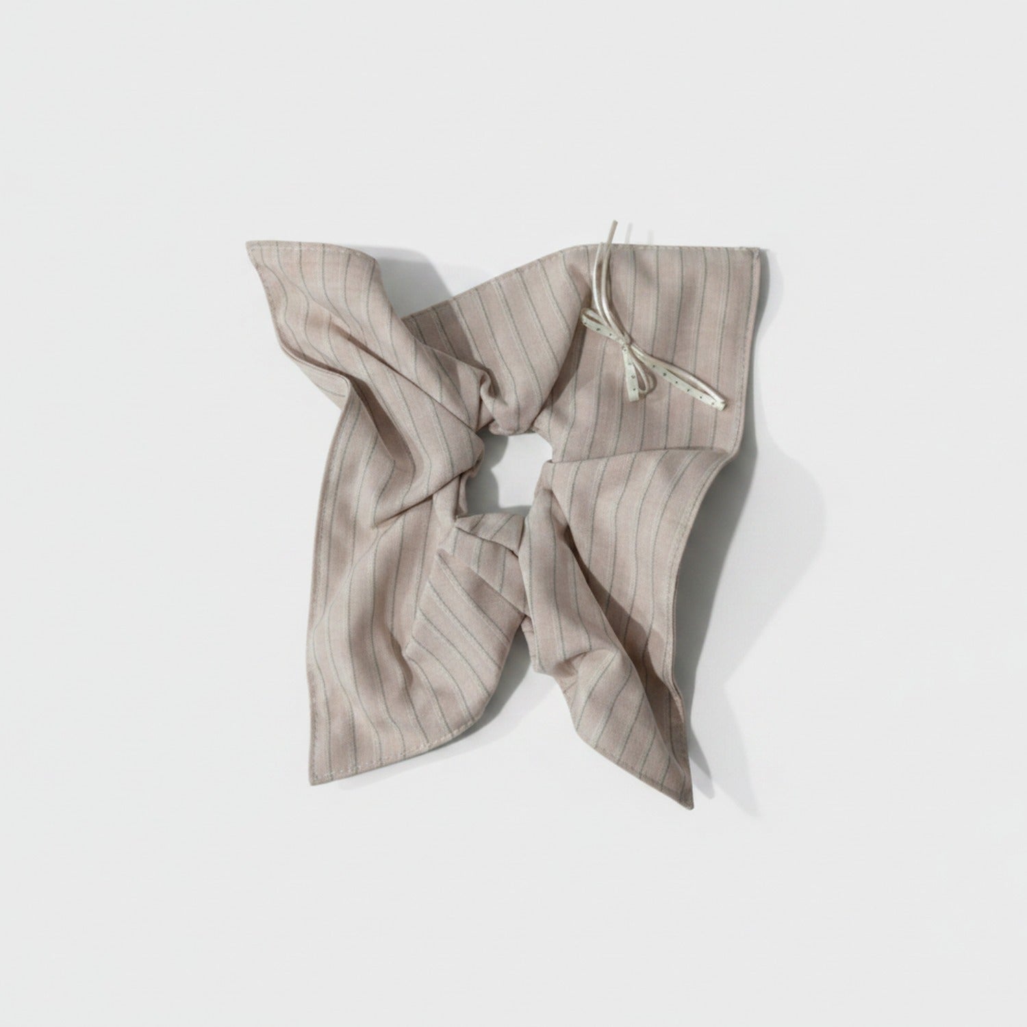 Pinstripe Linen Hair Bow Scrunchie