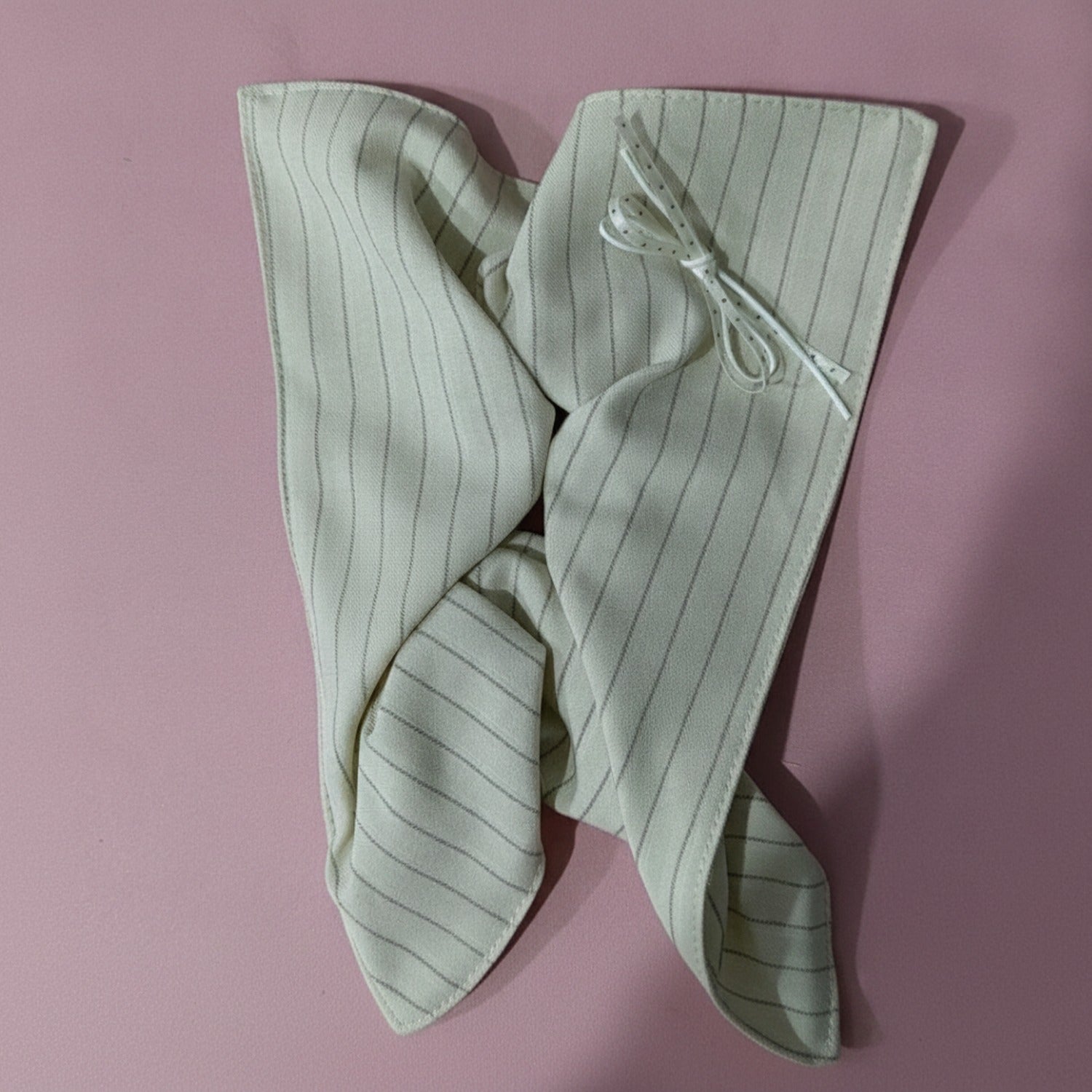 Pinstriped Linen Hair Tie Bow Set