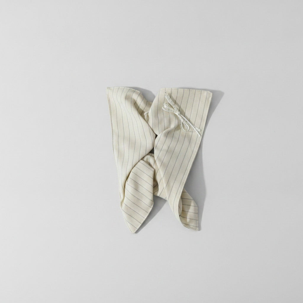 Pinstriped Linen Hair Tie Bow Set – hair accessories (view 1)