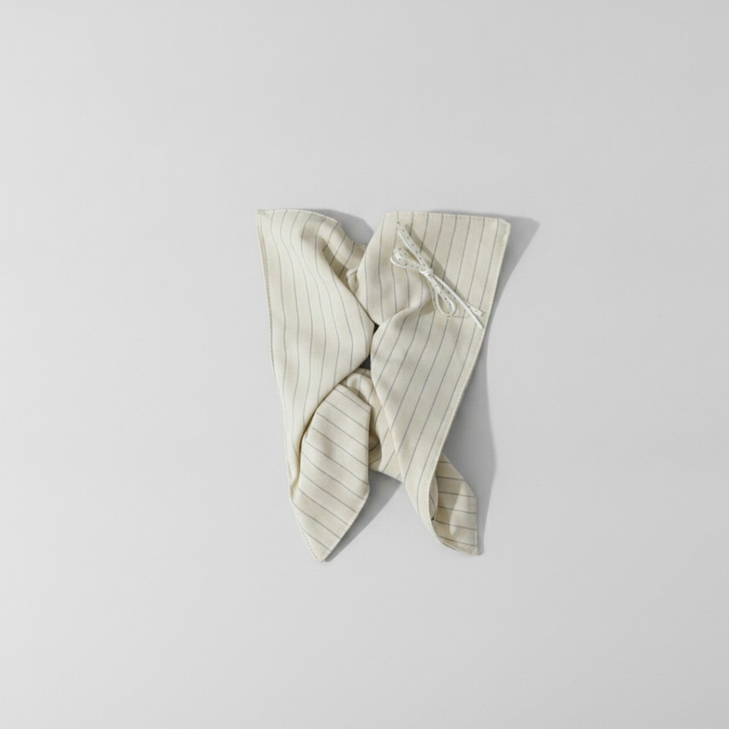 Pinstriped Linen Hair Tie Bow Set