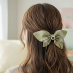 Green Plaid Bow Hair Tie Scrunchie