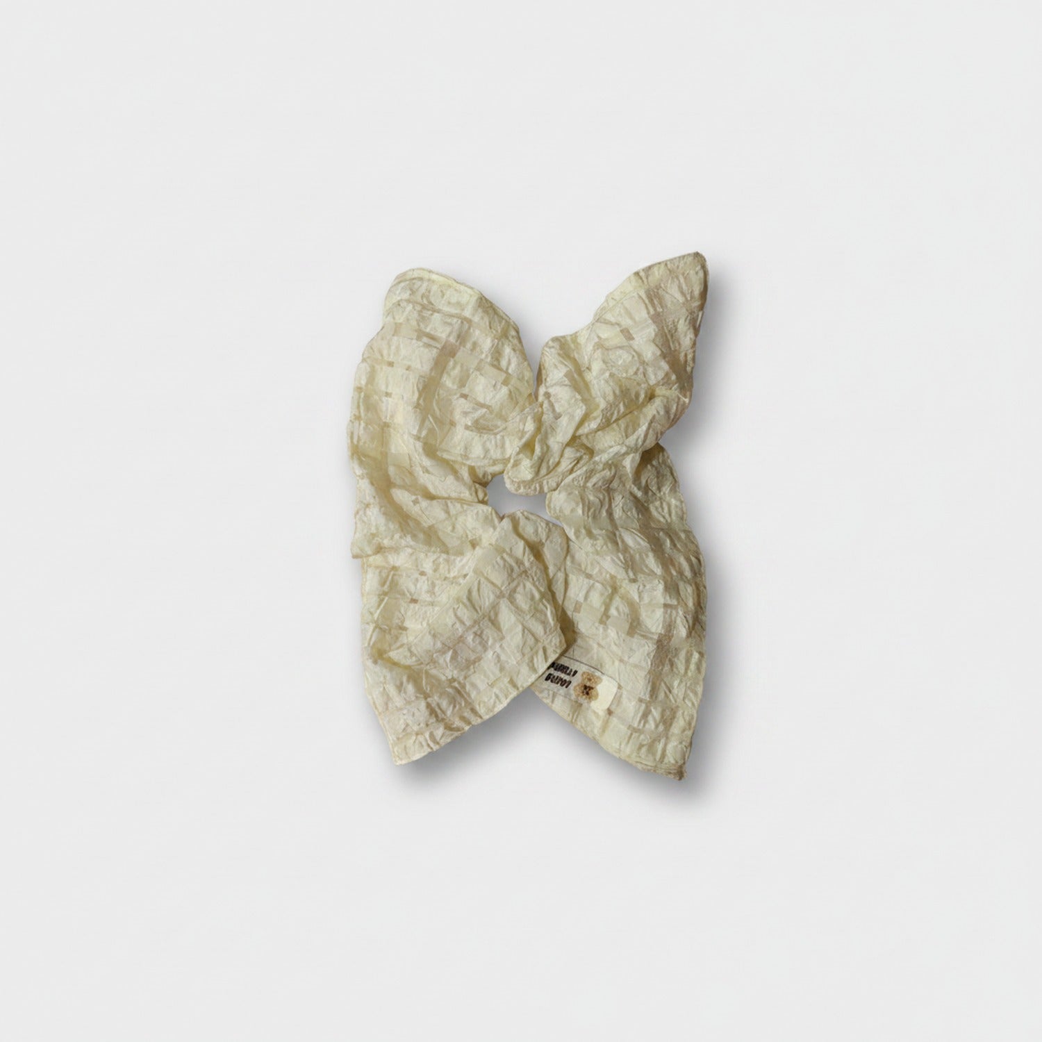 Crinkled Cream Butterfly Hair Bow Clip