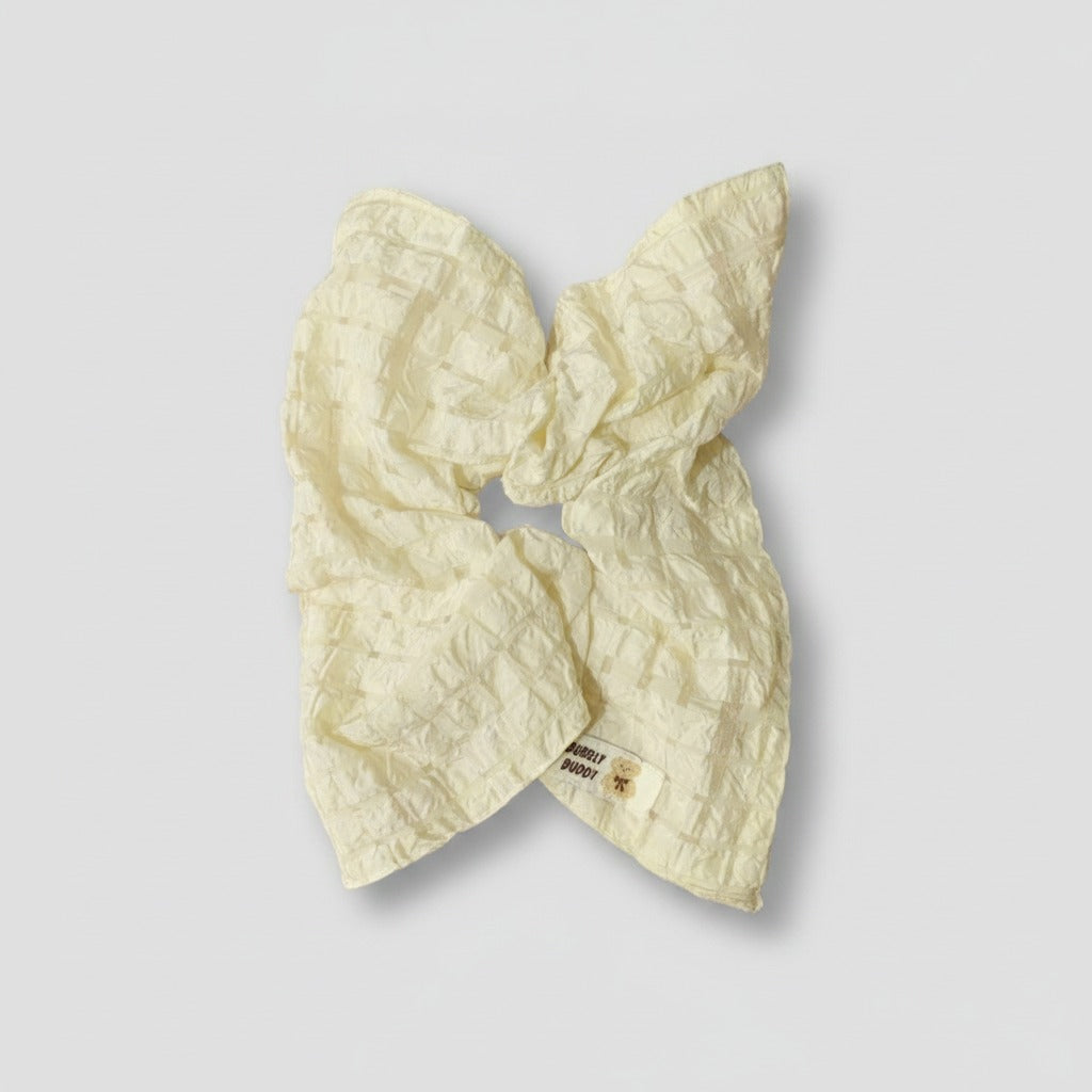 Crinkled Cream Butterfly Hair Bow Clip – hair accessories (view 1)