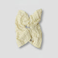 Crinkled Cream Butterfly Hair Bow Clip – hair accessories (view 1)