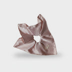 Satin Bow Hair Scrunchie In Mauve