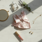 Satin Bow Hair Scrunchie In Mauve – hair accessories (view 3)