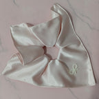 Satin Bow Hair Scrunchie In Mauve – hair accessories (view 2)