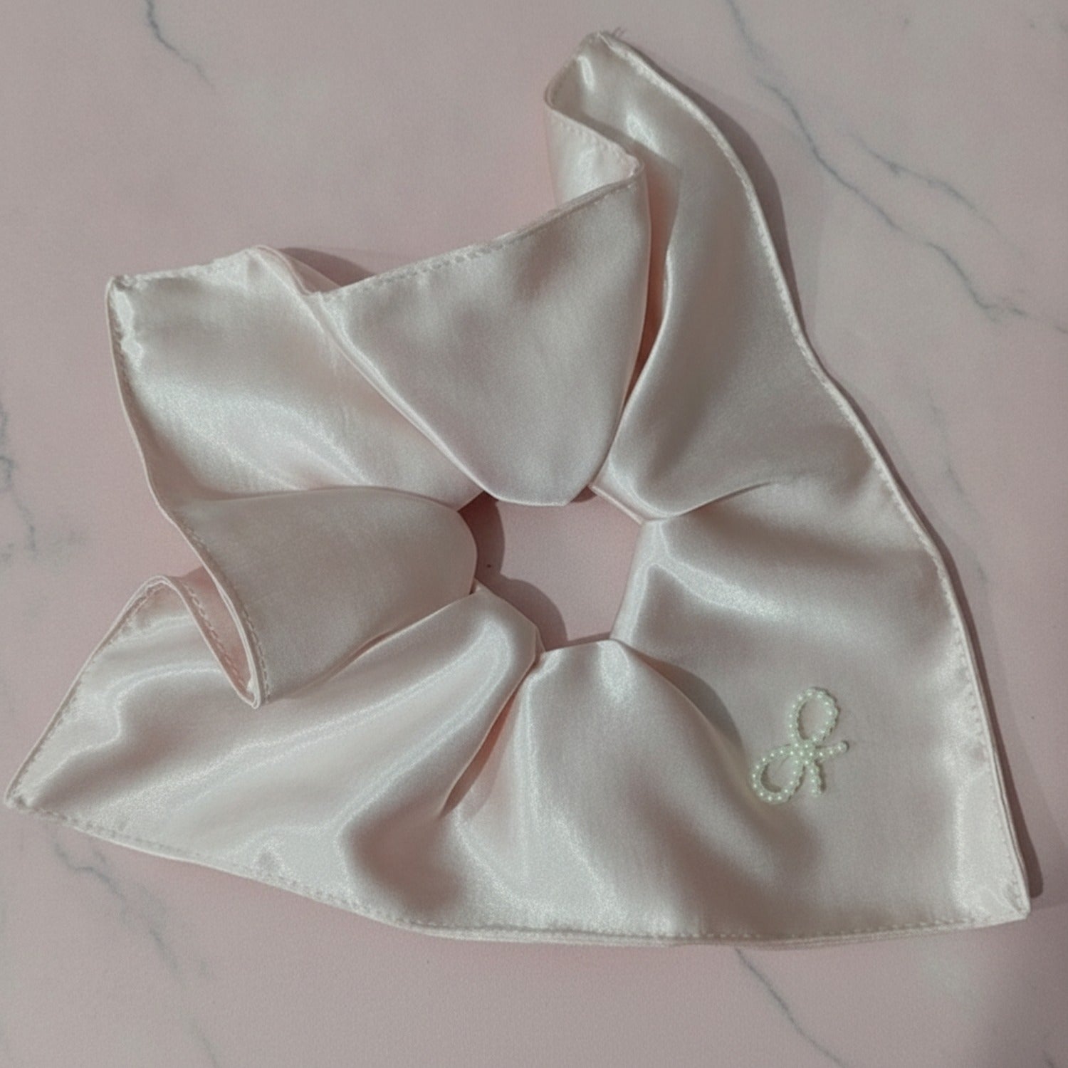 Satin Bow Hair Scrunchie In Mauve