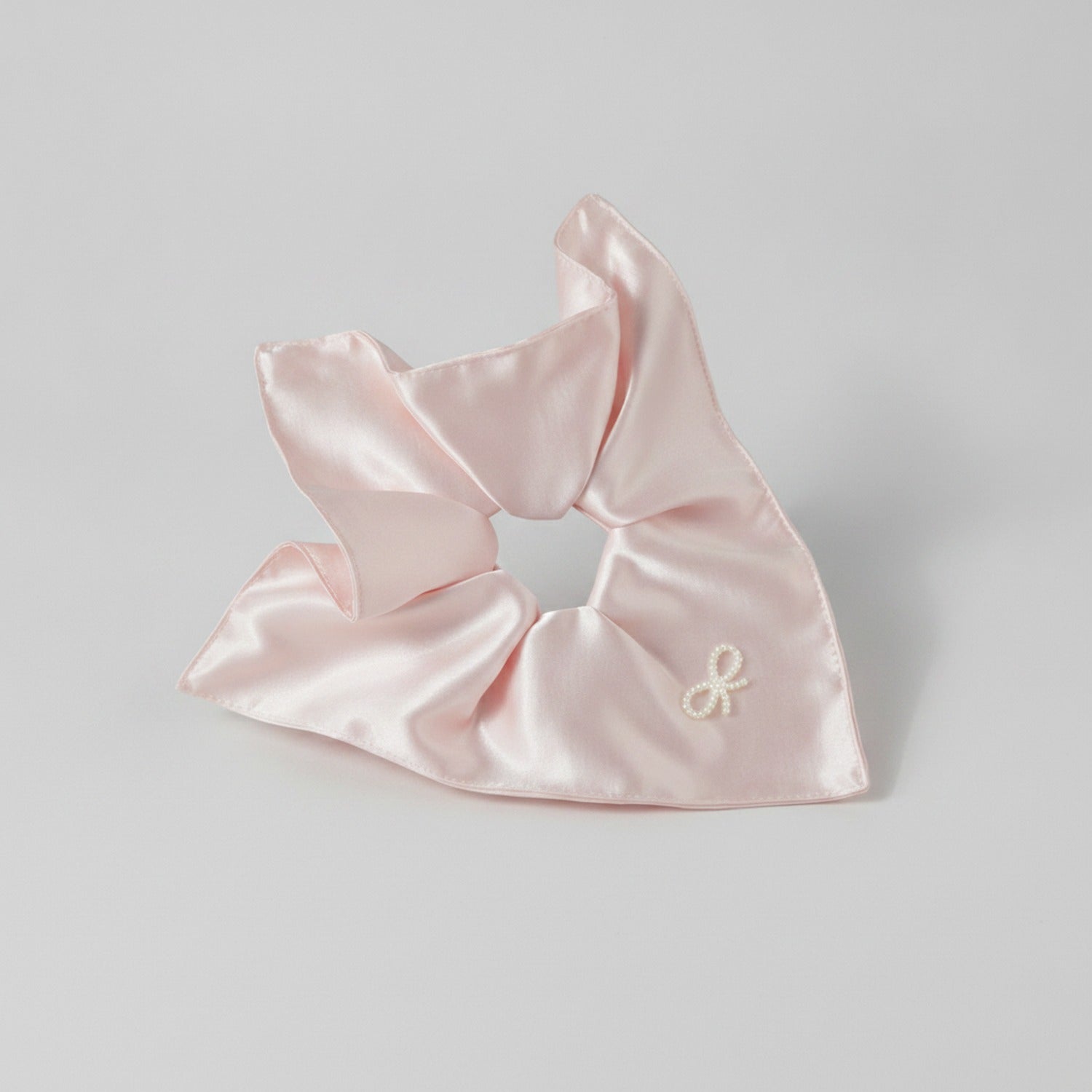 Satin Bow Hair Scrunchie In Mauve