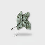 Plaid Bow Hair Clip Green