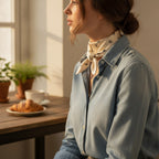 Chic Bow Print Satin Hair Scarf – hair accessories (view 2)