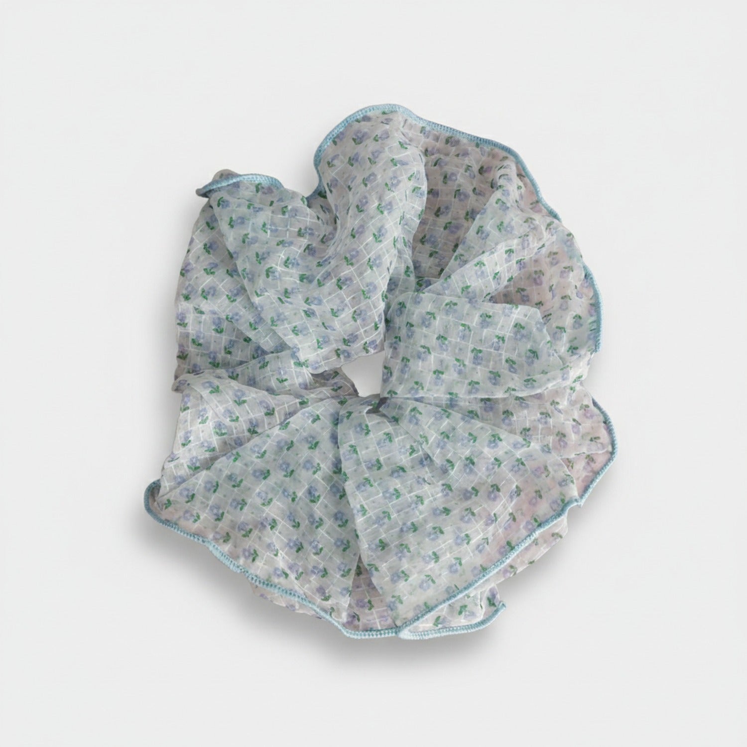 Floral Print Quilted Hair Scrunchie Set