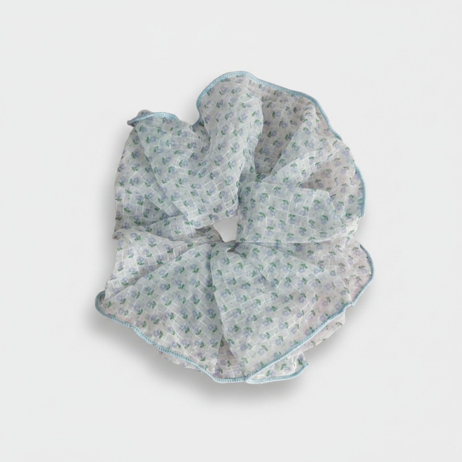 Floral Print Quilted Hair Scrunchie Set