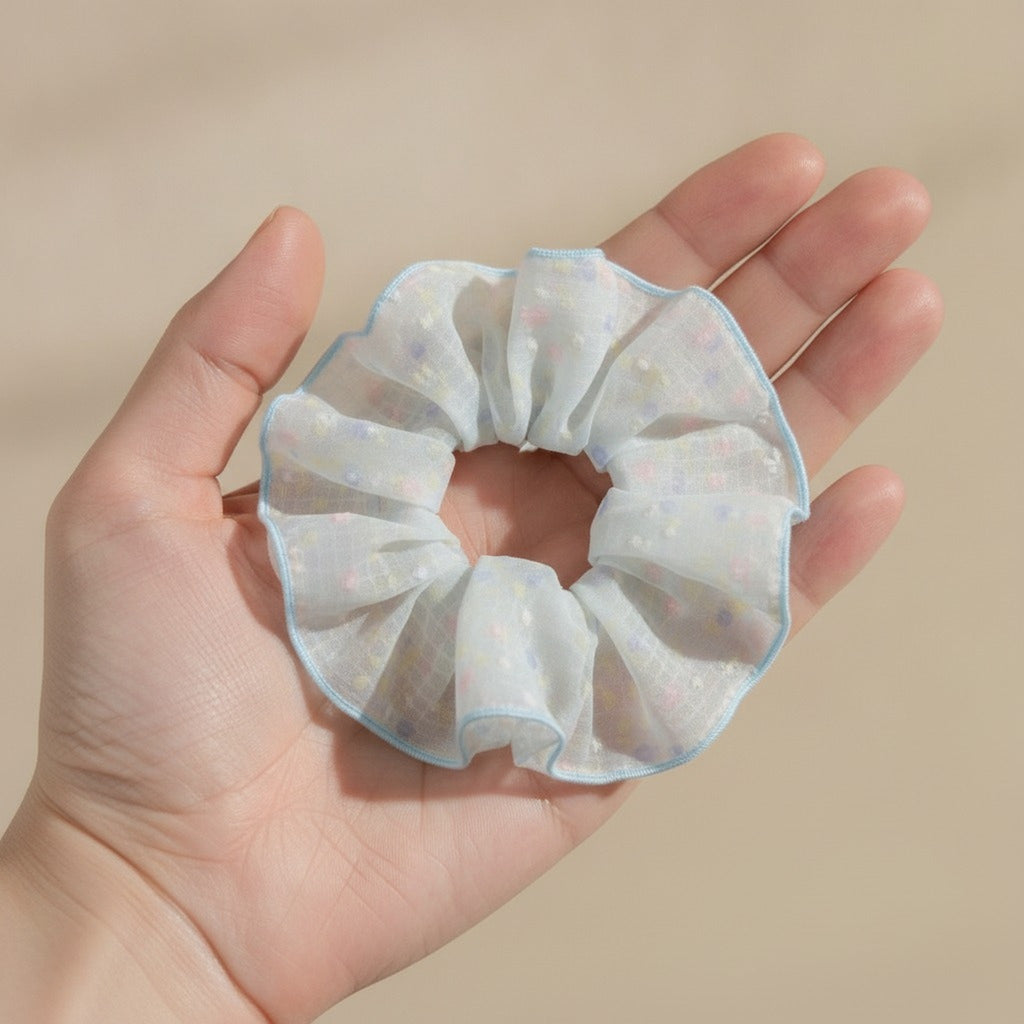 Mesh Colorful Dot Hair Scrunchie – hair accessories (view 3)