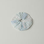 Blue Gingham Pleated Fabric Scrunchie – hair accessories (view 1)