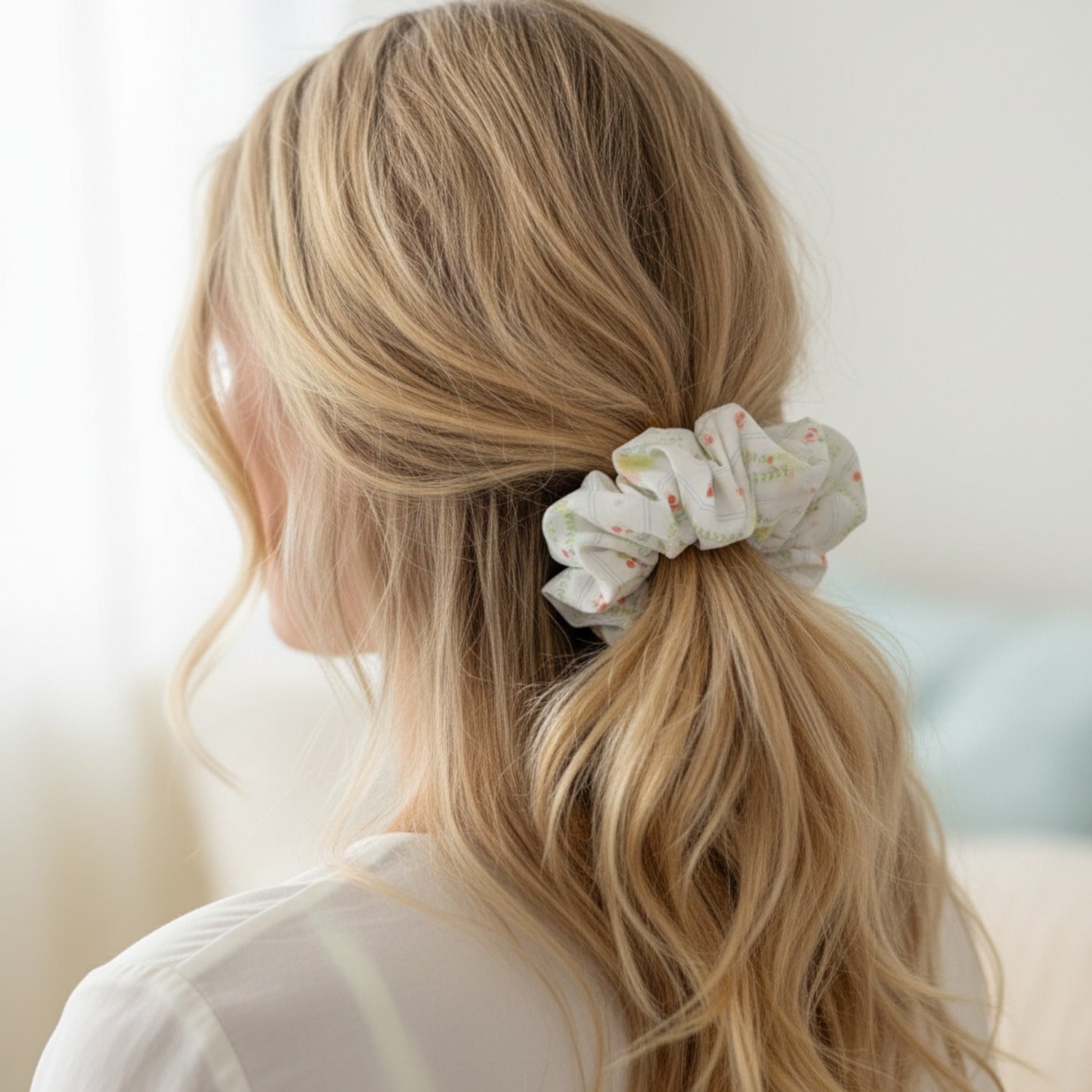 Floral Print Scrunchie Hair Tie Set