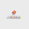 Smiley Flower Hair Claw Clip With Colorful Beads