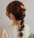 Smiley Flower Hair Claw Clip With Colorful Beads – hair accessories (view 3)