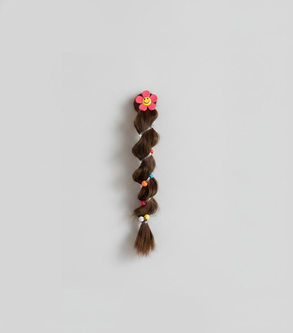 Smiley Flower Hair Claw Clip With Colorful Beads – hair accessories (view 1)