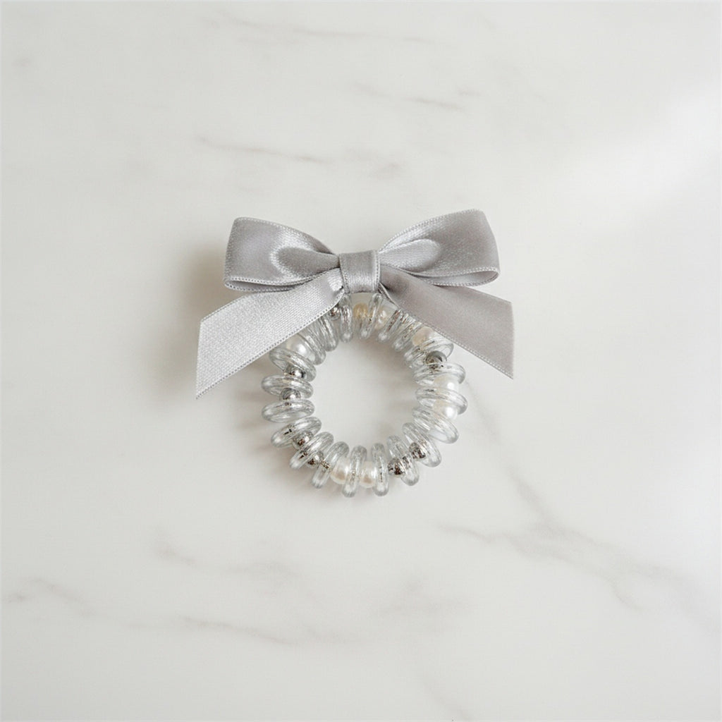 Metallic Gold Bow Spiral Hair Clip – hair accessories (view 2)