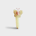 Butterfly Coil Hair Tie Gold Glitter