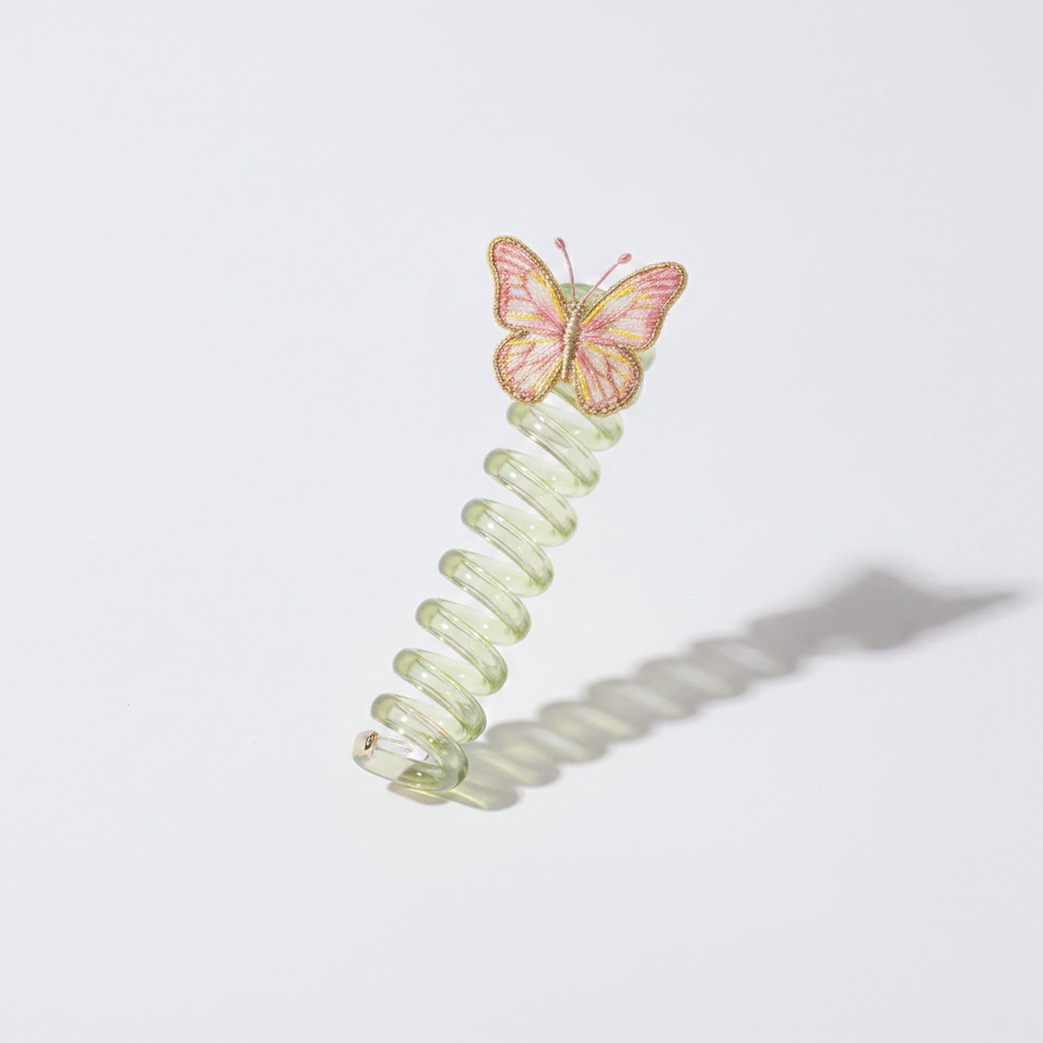 Butterfly Coil Hair Tie Gold Glitter
