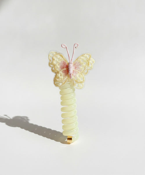 Butterfly Coil Hair Tie Gold Glitter – hair accessories (view 1)