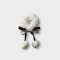Fuzzy Scrunchie With Brown Ribbon Bow