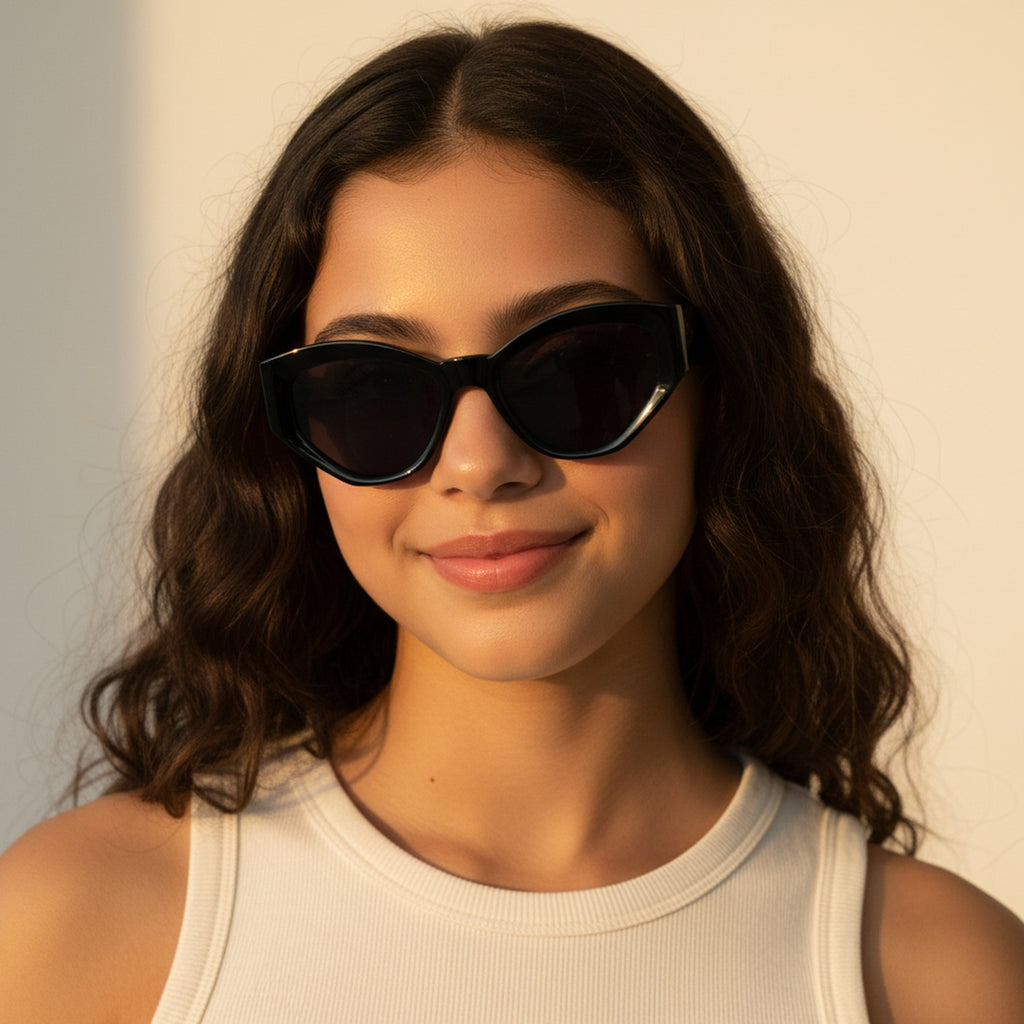 Black Chunky Cat Eye Sunglasses