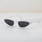 Retro Cat Eye Sunglasses - White Frame Black Gray Lens – eyewear (view 2)