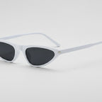 Retro Cat Eye Sunglasses - White Frame Black Gray Lens – eyewear (view 1)