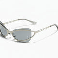 Silver Oval Shield Sunglasses With Tinted Lens – eyewear (view 1)